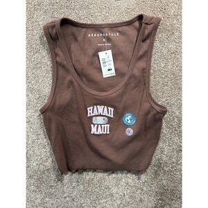 NWT Women's Aeropostale Cropped Tank Top - Brown - Small